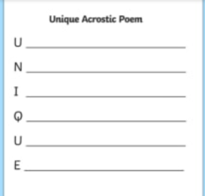 example acrostic layout