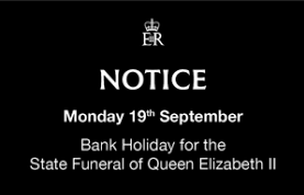 IMPORTANT Monday 19th September Bank Holiday Pontesbury CE